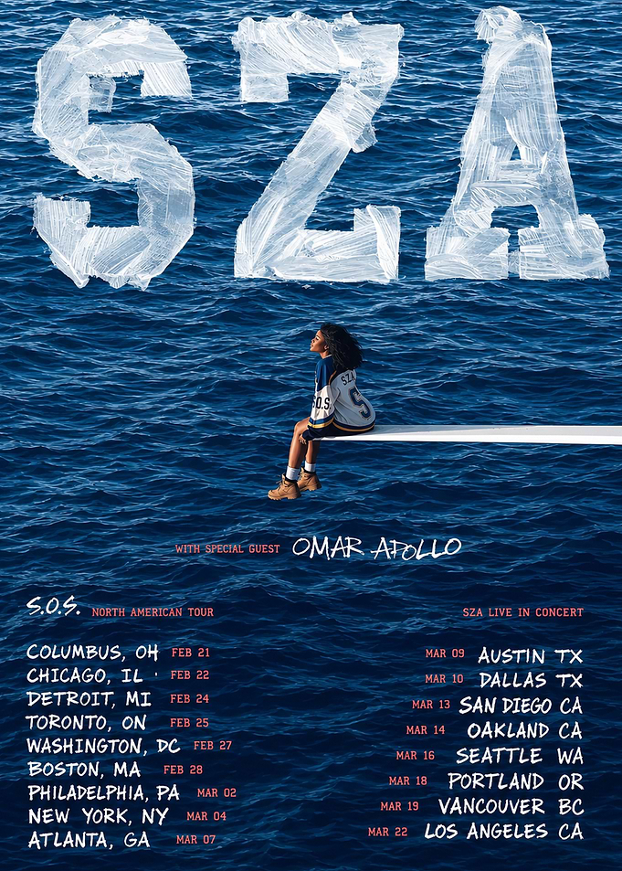 SZA SOS Tour Concert Poster