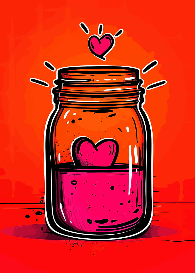 Pop Art Heart in a Jar