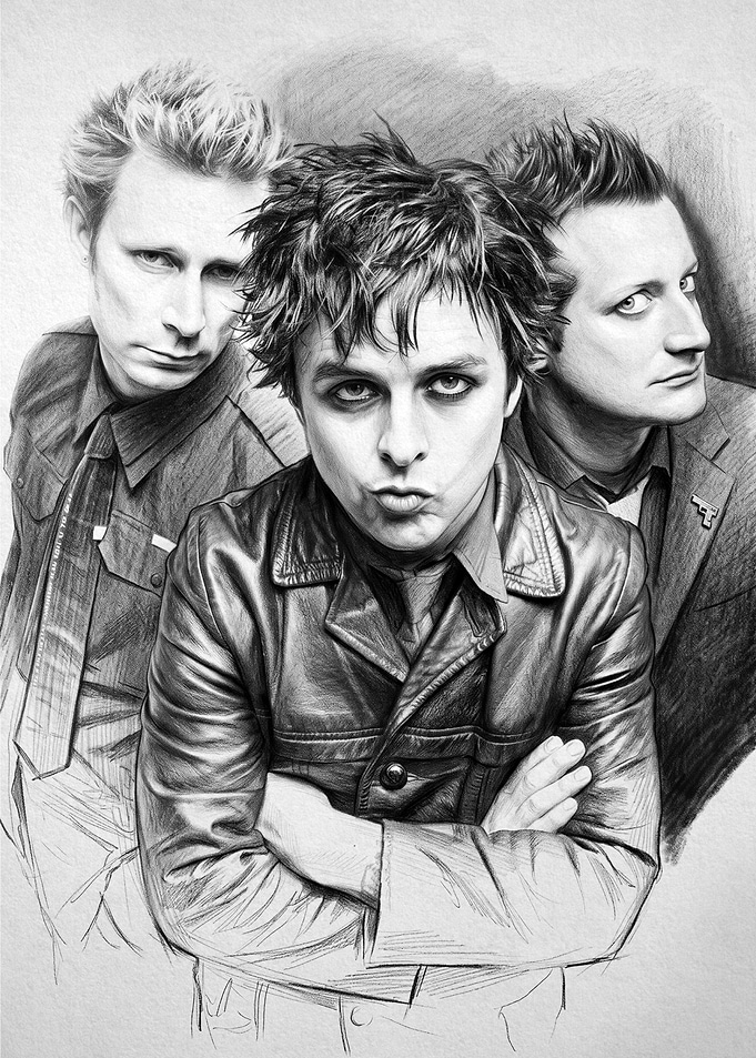 Green Day Pencil Portrait