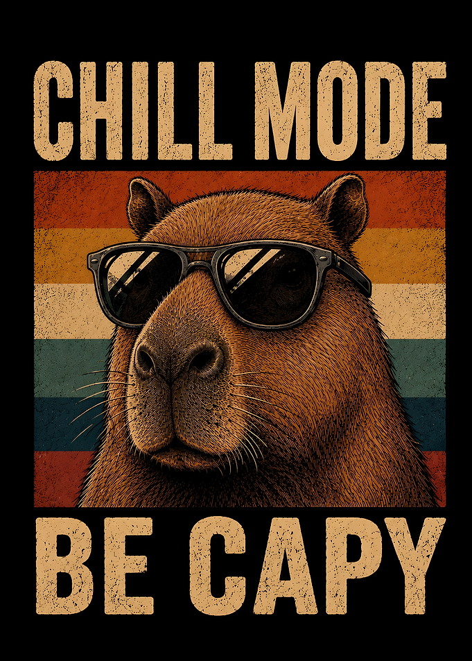 Chill Mode Be Capy Retro Design