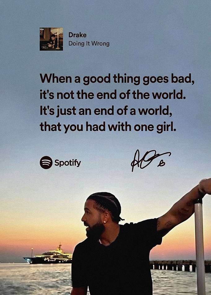 Drake Inspirational Quote Poster