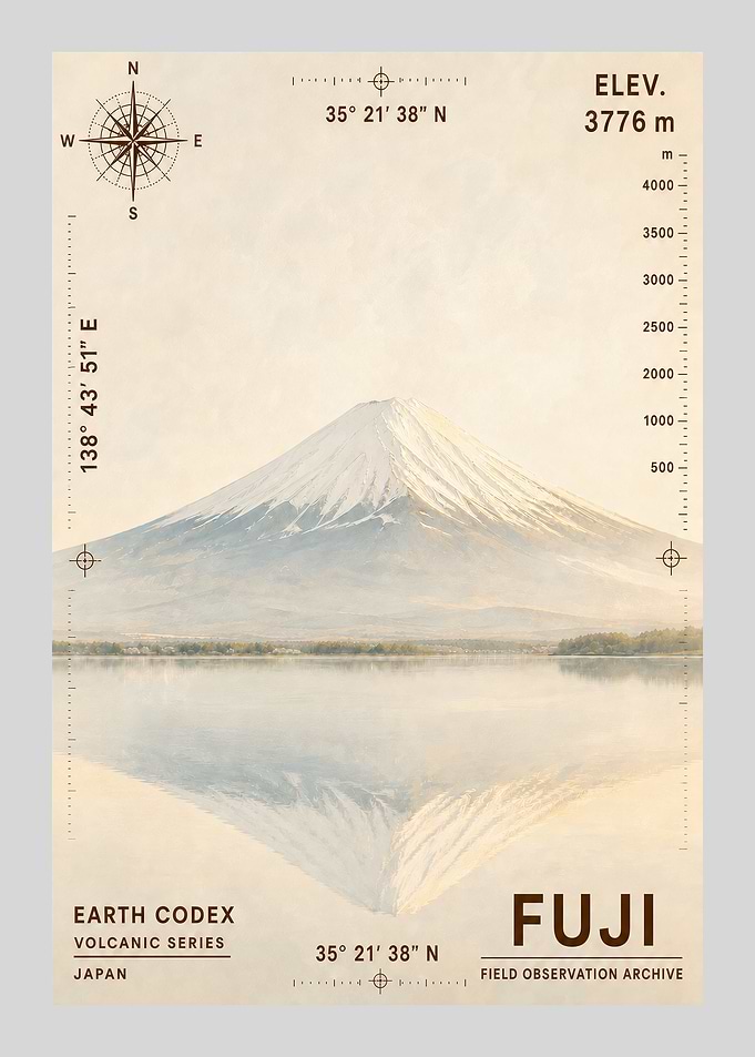 Mount Fuji Japan Field Observation Archive Poster