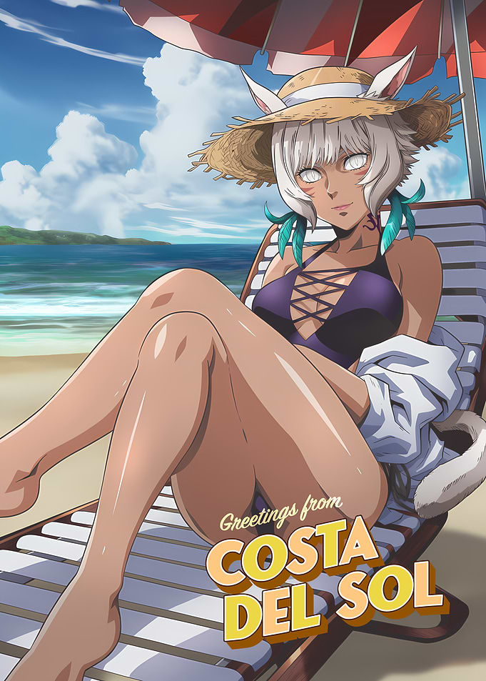 Final Fantasy XIV - Y'shtola at Costa del Sol Vintage Postcard