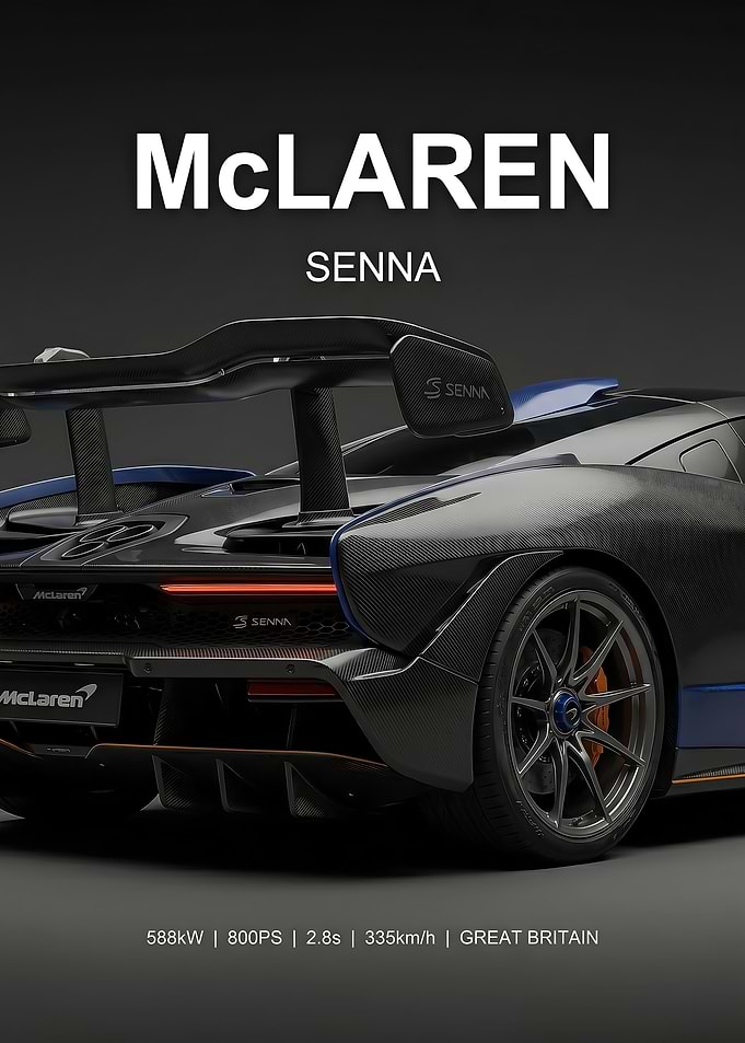 close up McLaren Senna Supercar Poster