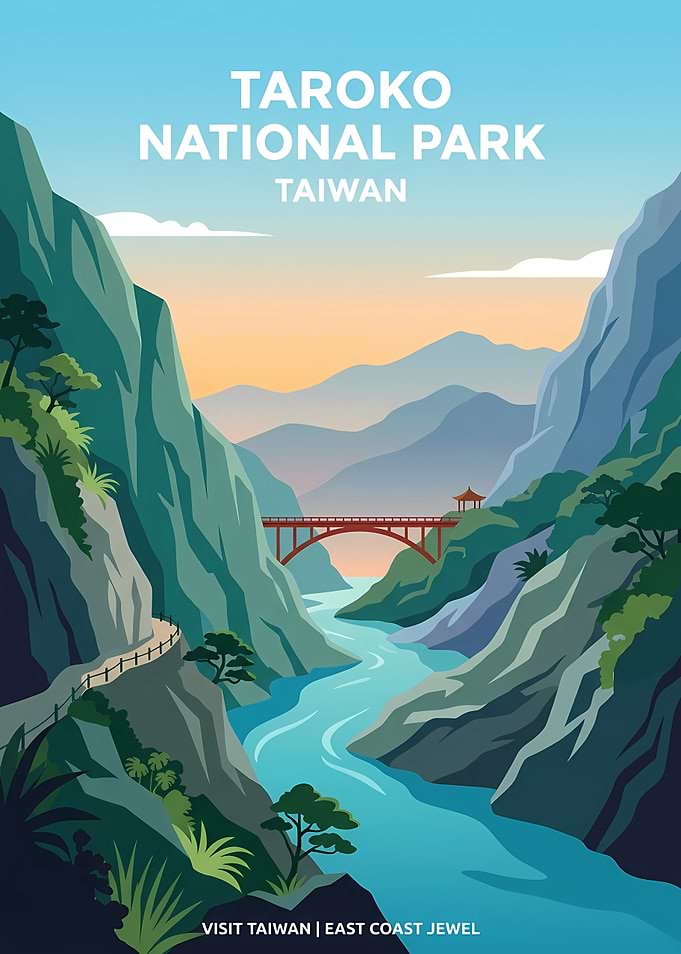 Taroko National Park Travel Poster