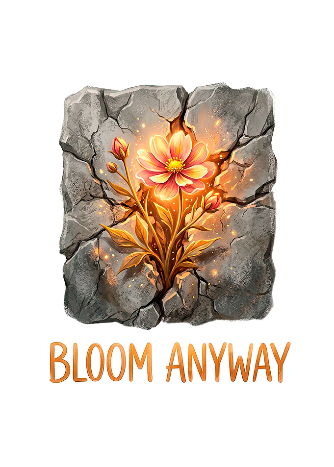 Bloom Anyway Inspirational Flower Art