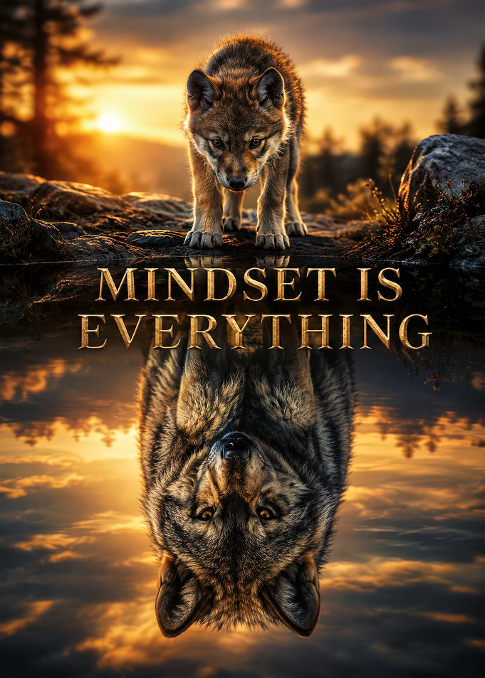 Wolf Reflection Inspirational Poster