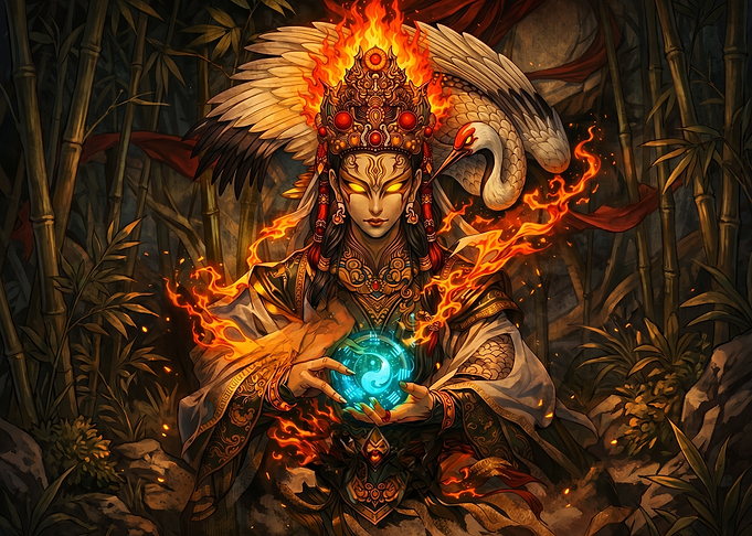 Fire Goddess with Yin Yang Orb