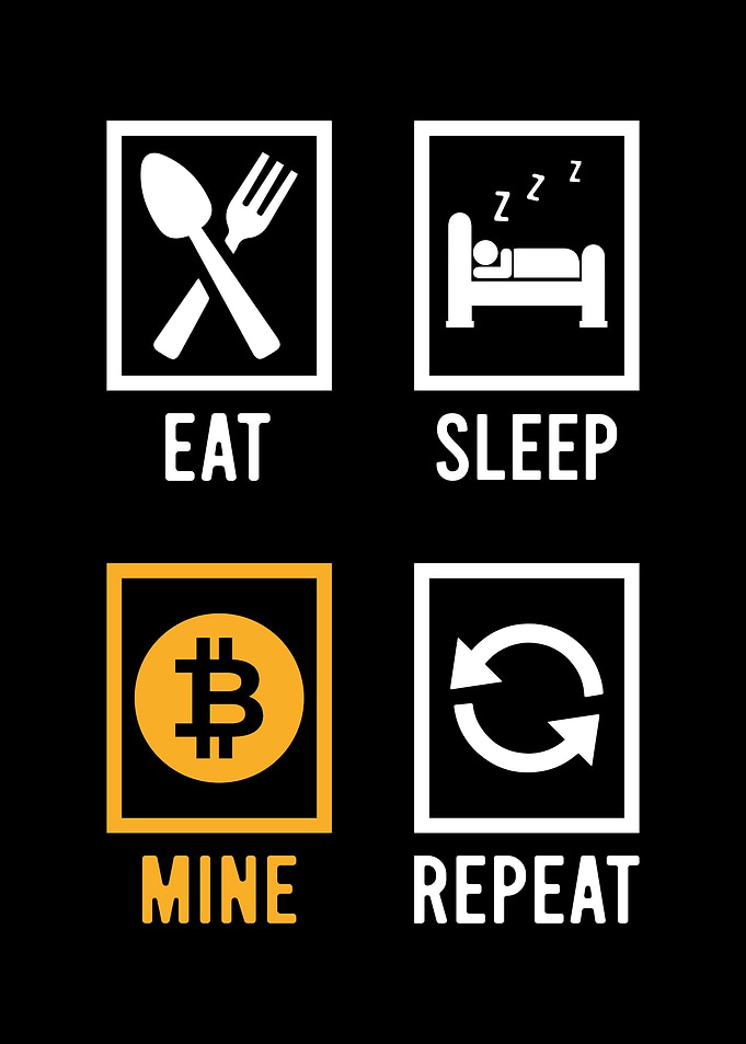 Eat Sleep Mine Repeat Bitcoin Design