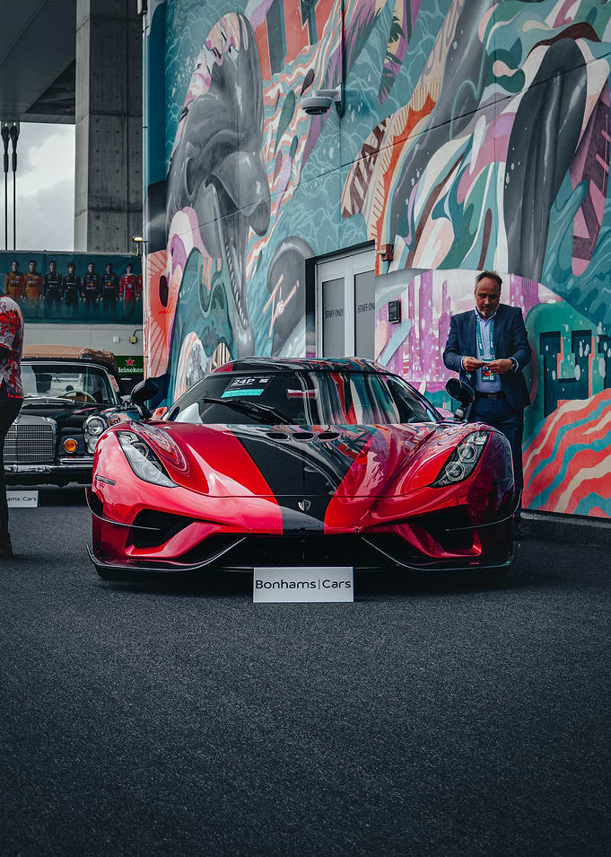 Red Koenigsegg Regera at Car Event