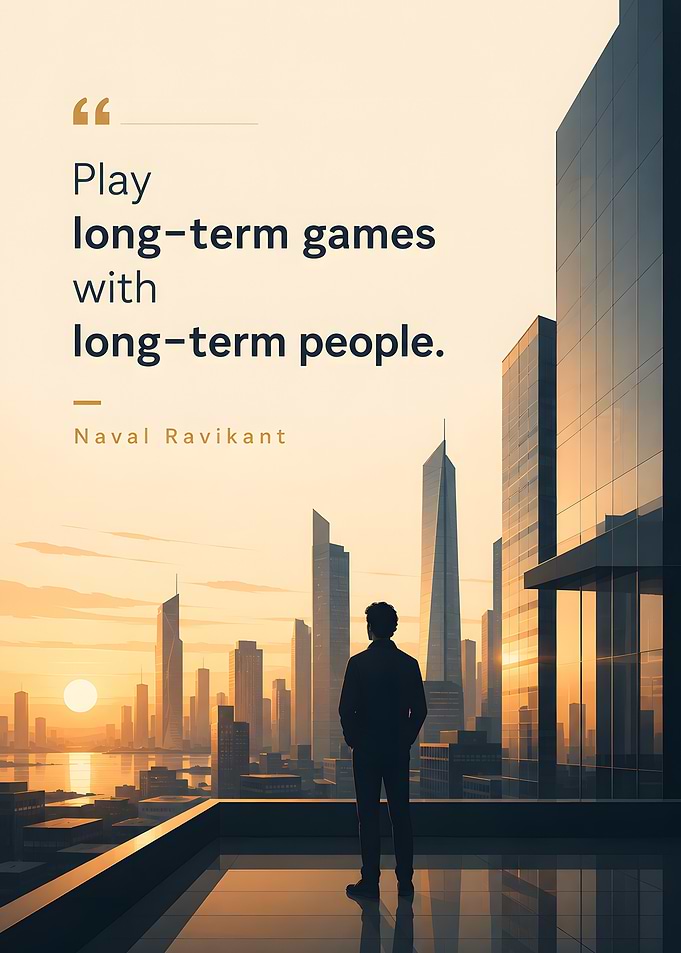 Naval Ravikant Inspirational Cityscape Quote Poster