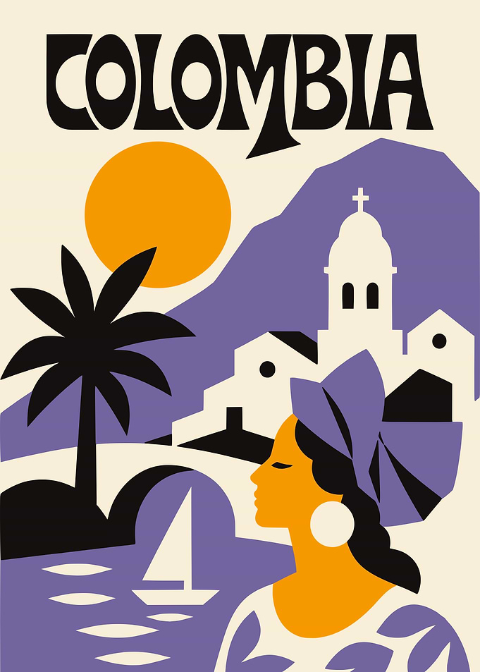 Vintage Colombia Travel Poster