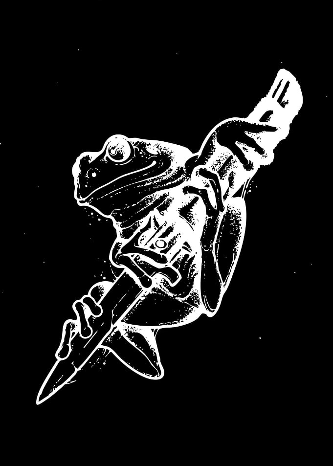 Frog Holding a Utility Knife