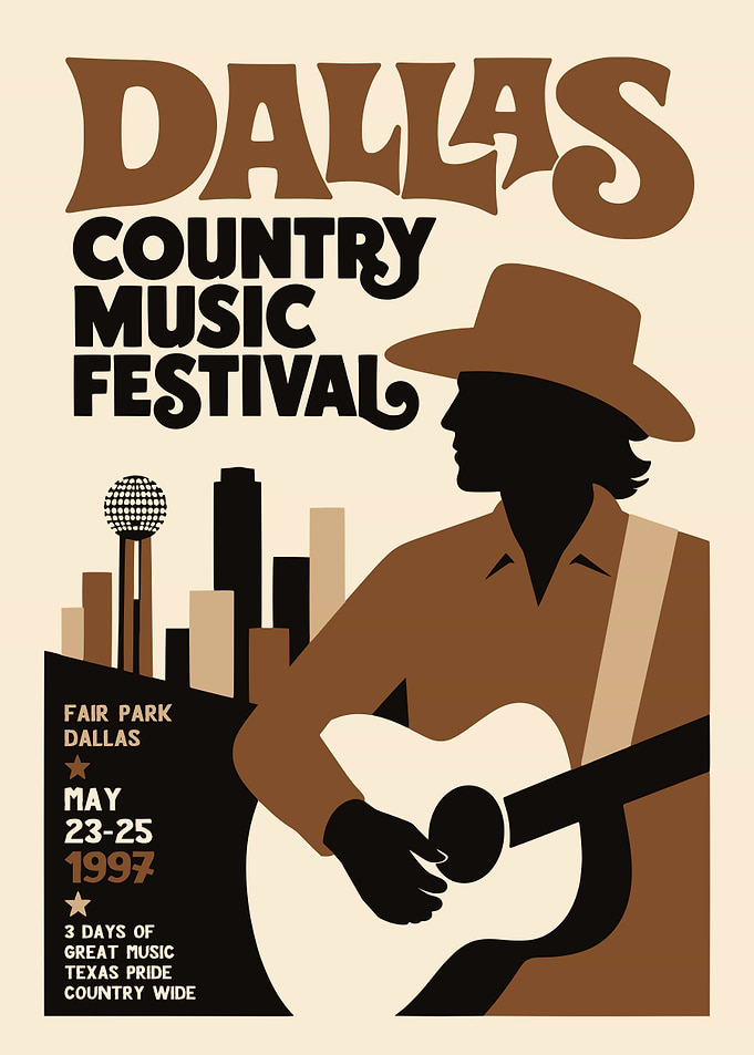 Vintage Dallas Country Music Festival Poster
