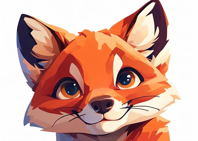 Cute Stylized Fox Portrait