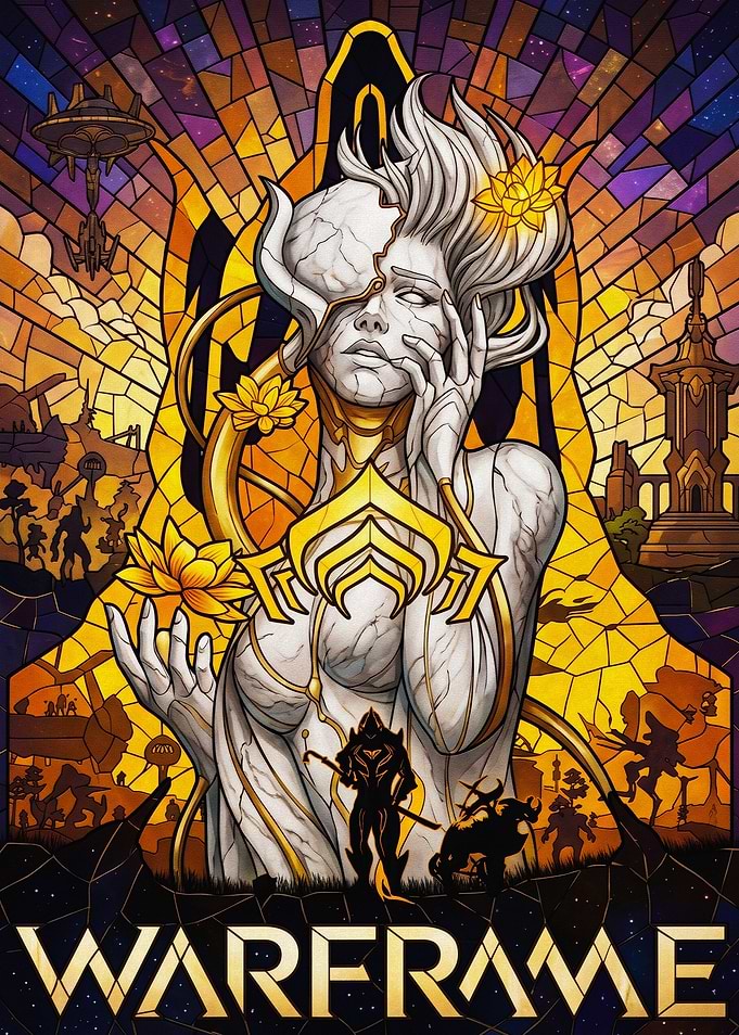 Warframe Stained Glass Lotus Art