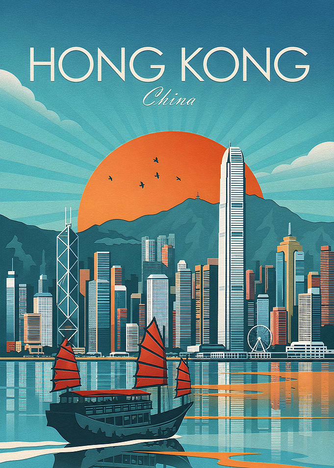 Vintage Hong Kong Travel Poster
