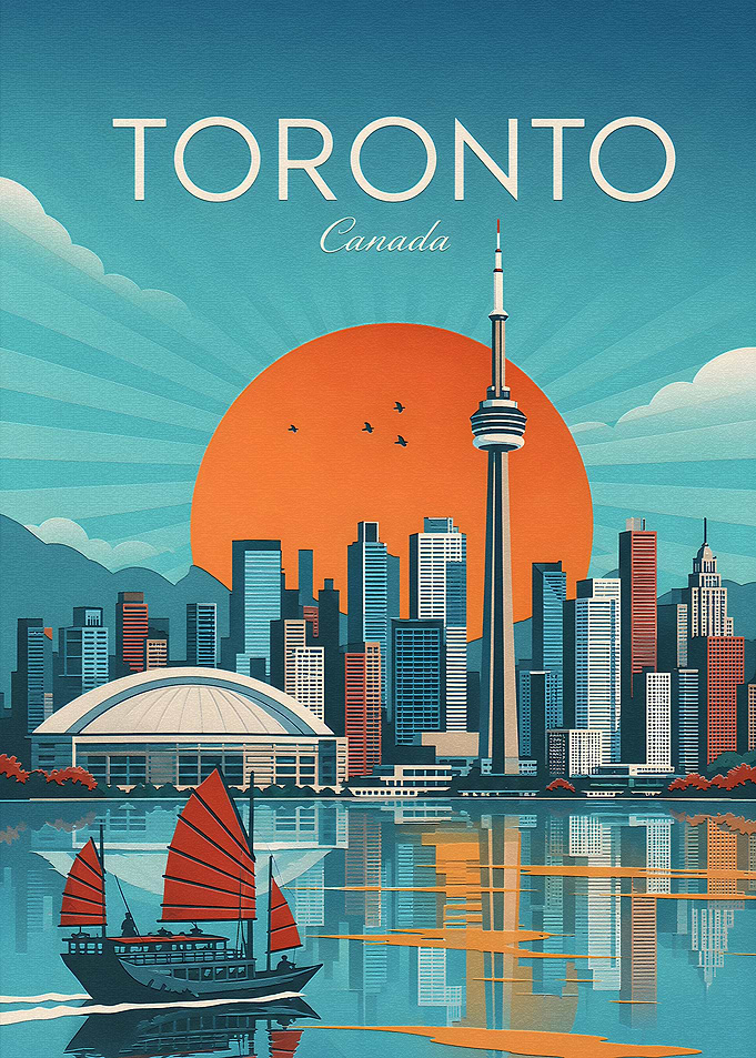 Vintage Style Toronto Travel Poster