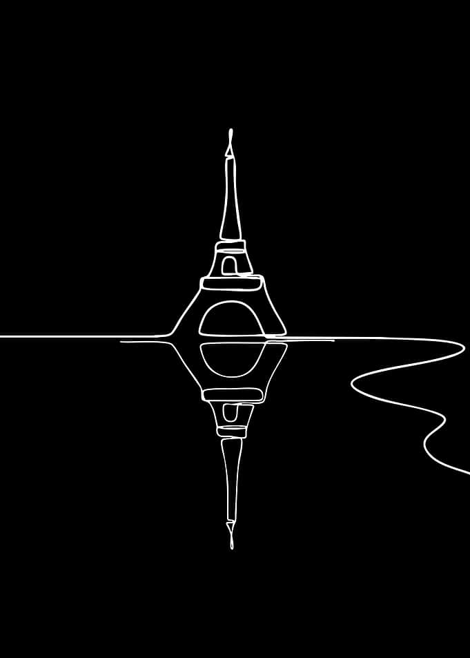 Eiffel Tower One Line Drawing