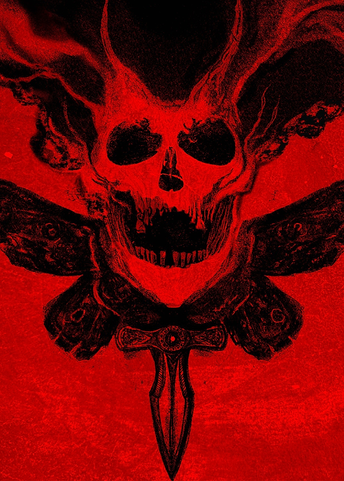 Dark Gothic Skull and Dagger Art