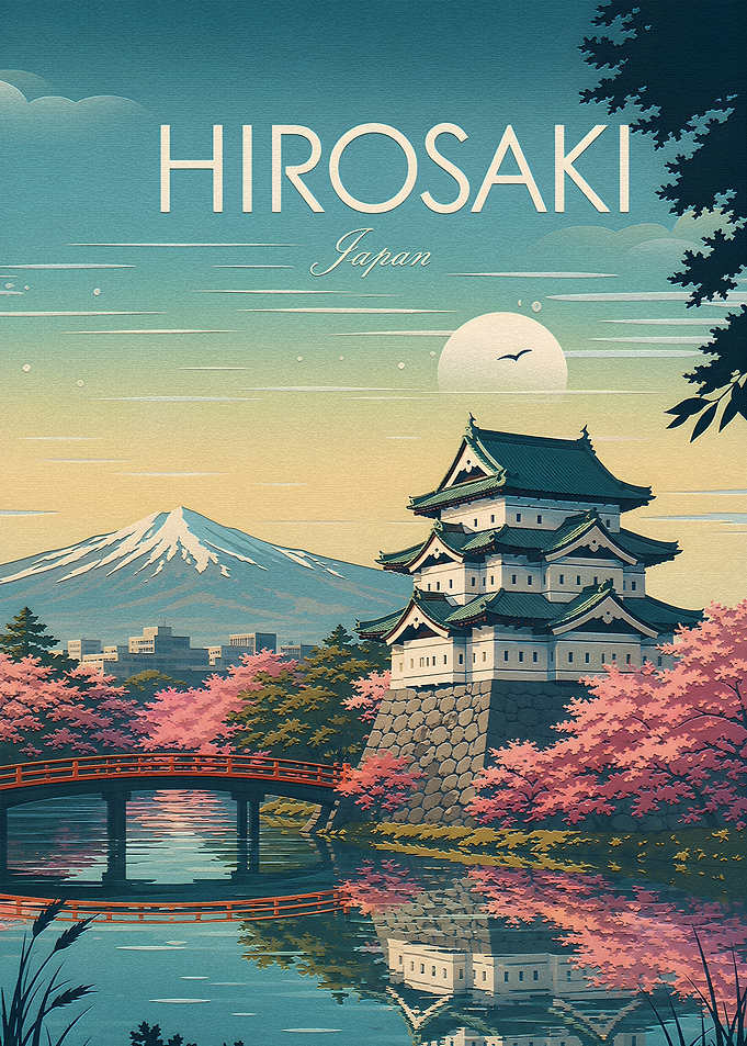Hirosaki Japan Travel Poster