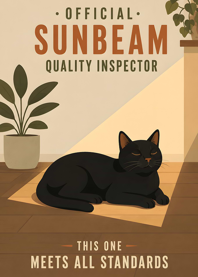 Official Sunbeam Quality Inspector Cat Poster