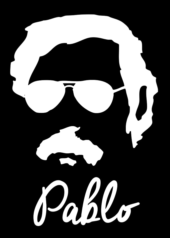 Minimalist Pablo Escobar Silhouette Graphic