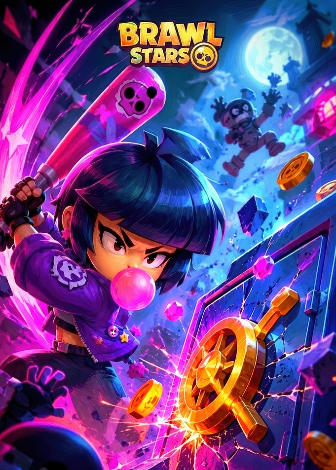 Brawl Stars : Girl With Bat Smashing