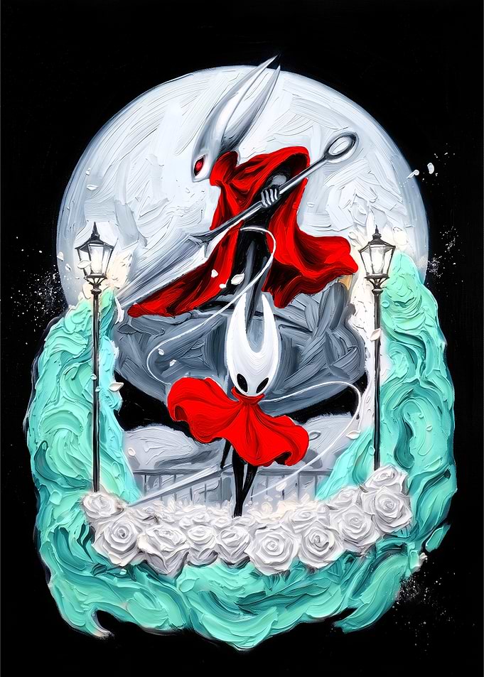 Hornet from Hollow Knight Oil Painting