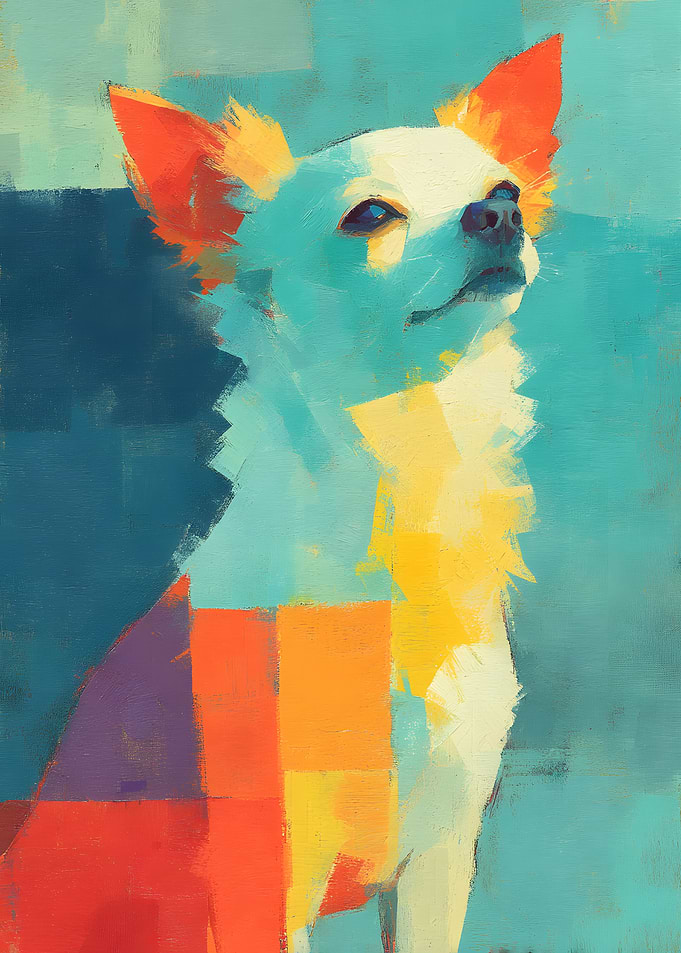 Abstract Colorful Chihuahua Portrait