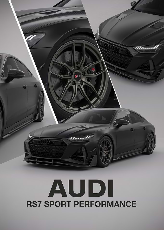 black sleek RS7 Sport Performance art Poster
