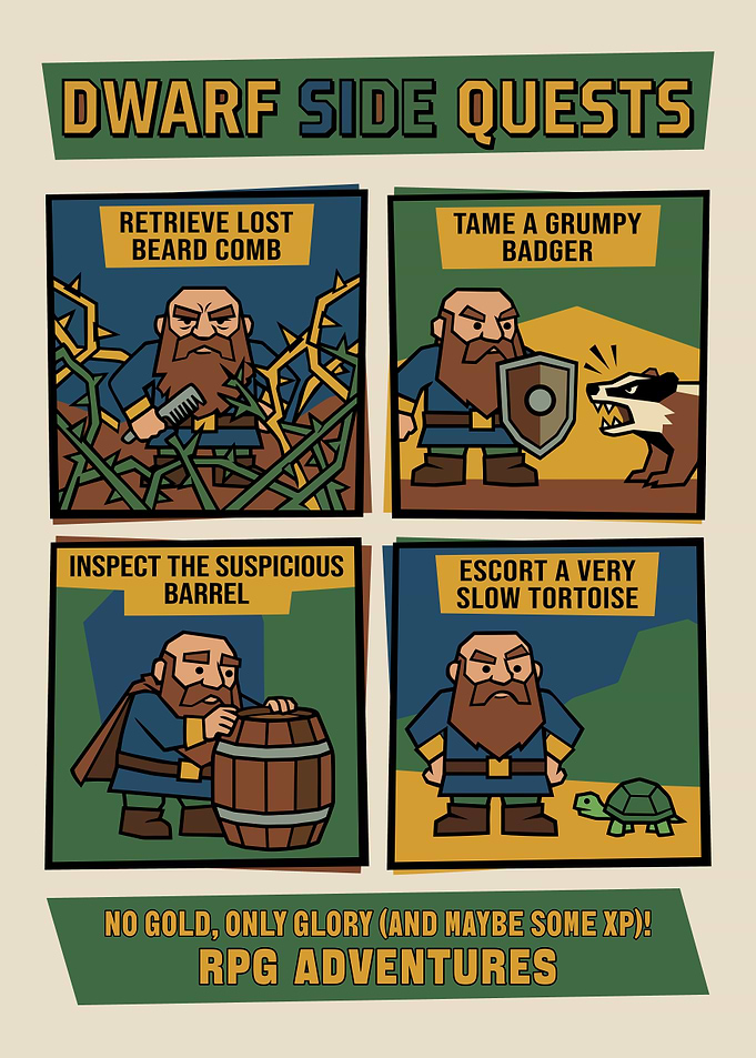 Dwarf Side Quests RPG Gaming Adventures
