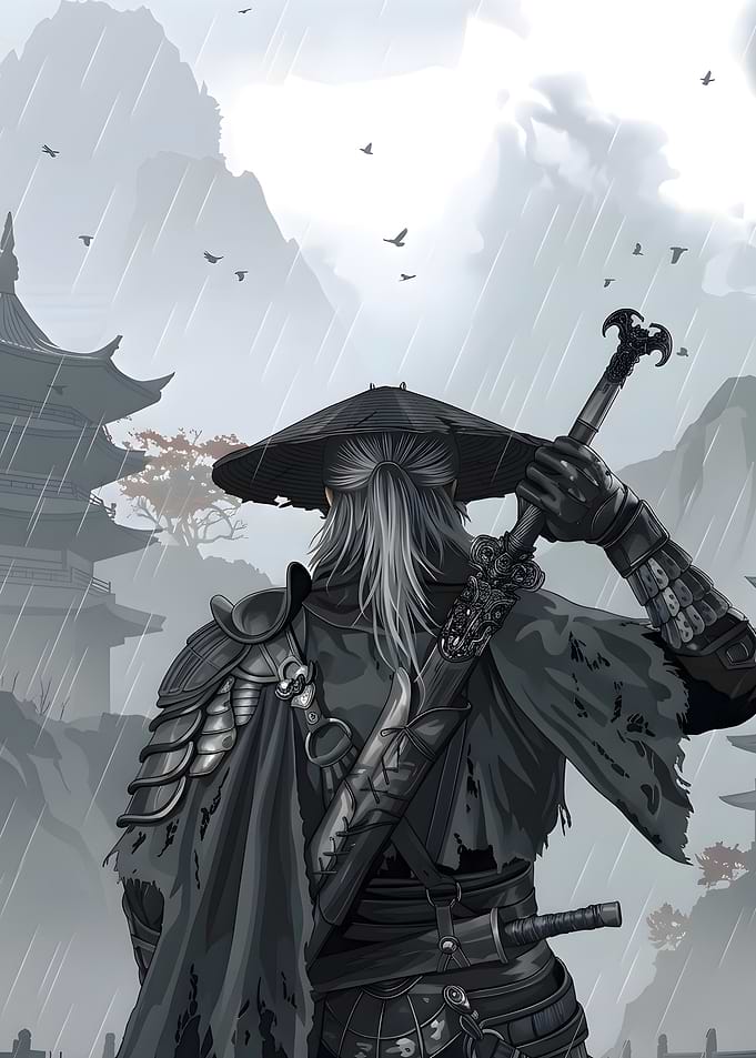Lone Samurai in the Rain