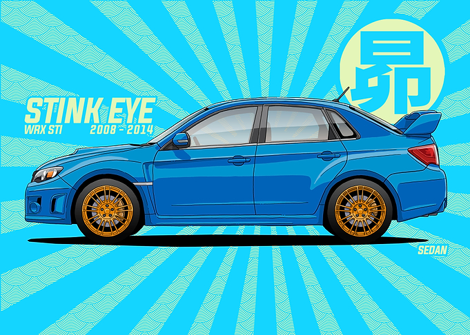 Subaru WRX STI Stink Eye Illustration