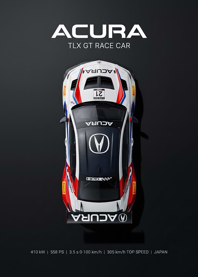 Acura TLX GT Race Car Poster