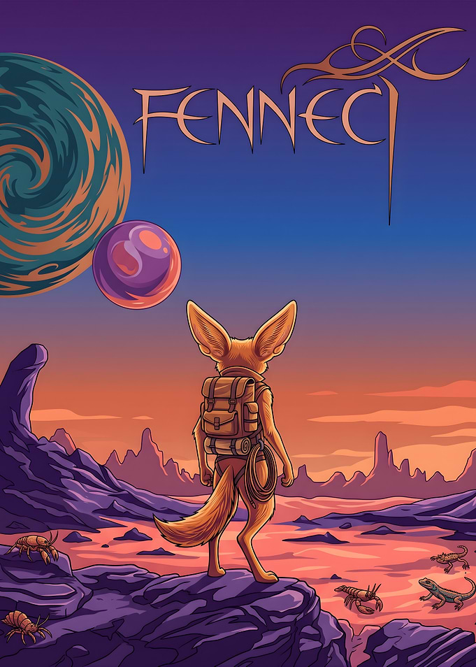 Fennec Fox Space Explorer Illustration