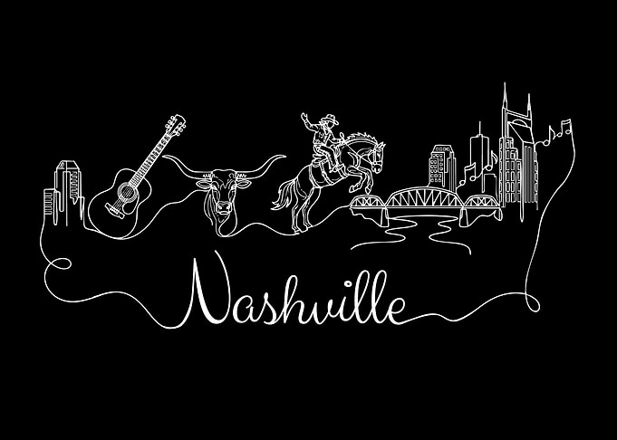 Nashville Skyline One Line Art