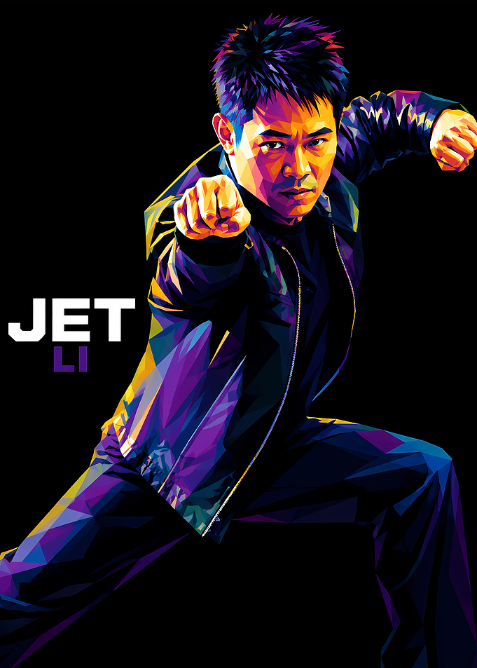 Jet Li Low Poly Portrait