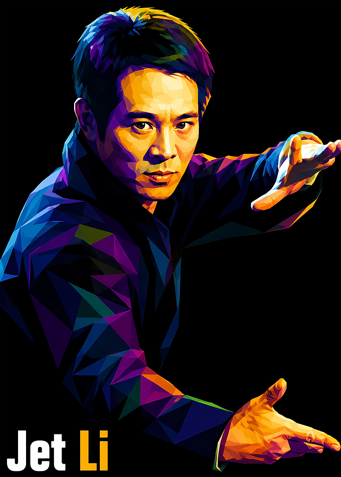 Jet Li Low Poly Portrait