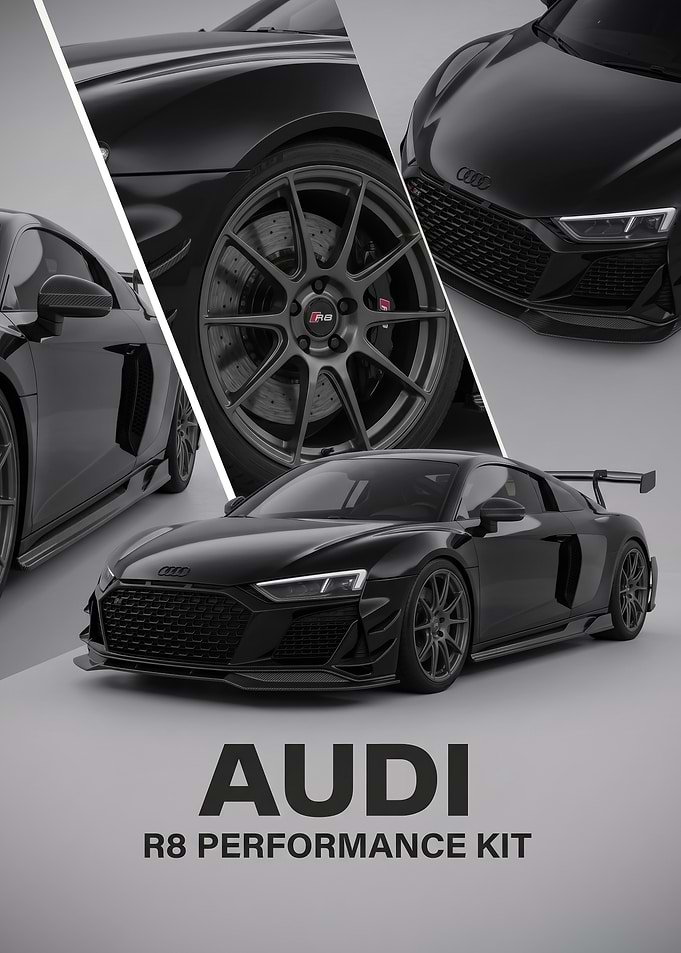black sleek R8 Performance Kit car Poster