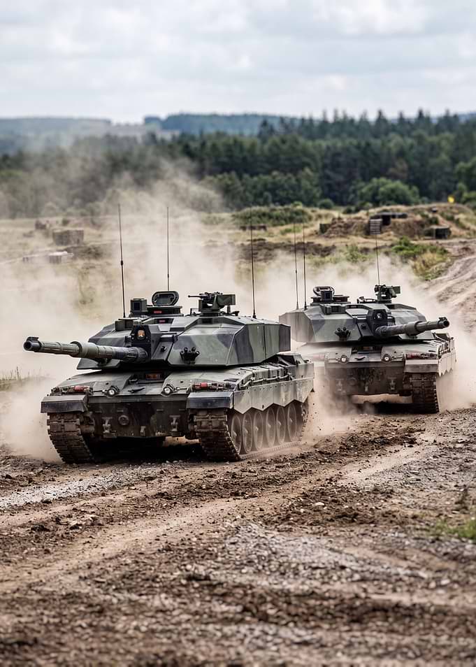 Challenger 2 Tanks in Training
