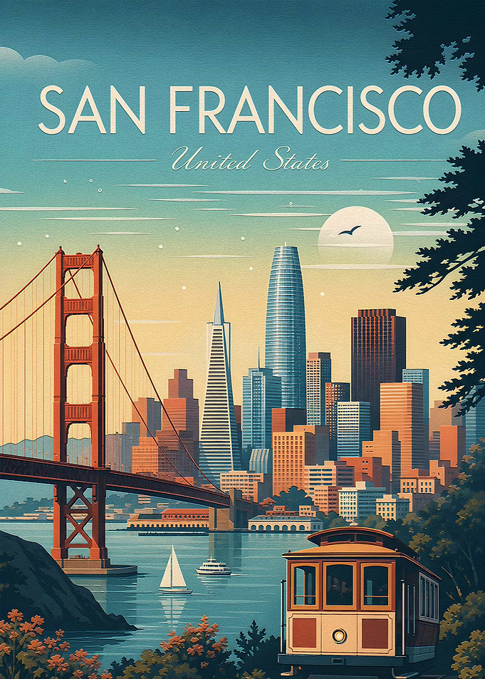 Vintage San Francisco Travel Poster