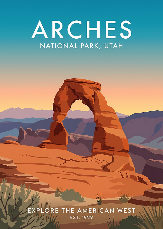 Arches National Park Travel Poster