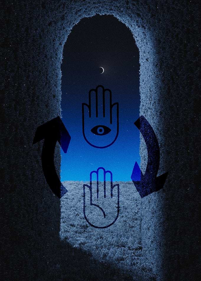 Mystical Hamsa Hand Portal