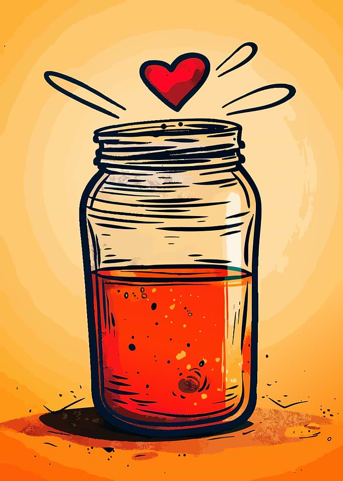 Heart Above a Jar of Jam