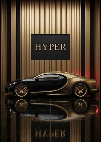 Luxury Black and Gold Hypercar