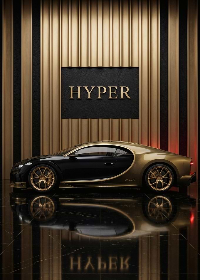 Luxury Black and Gold Hypercar