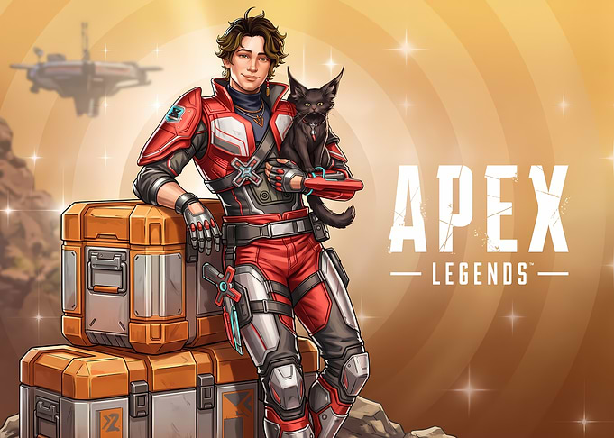 Apex Legends Character with Black Cat