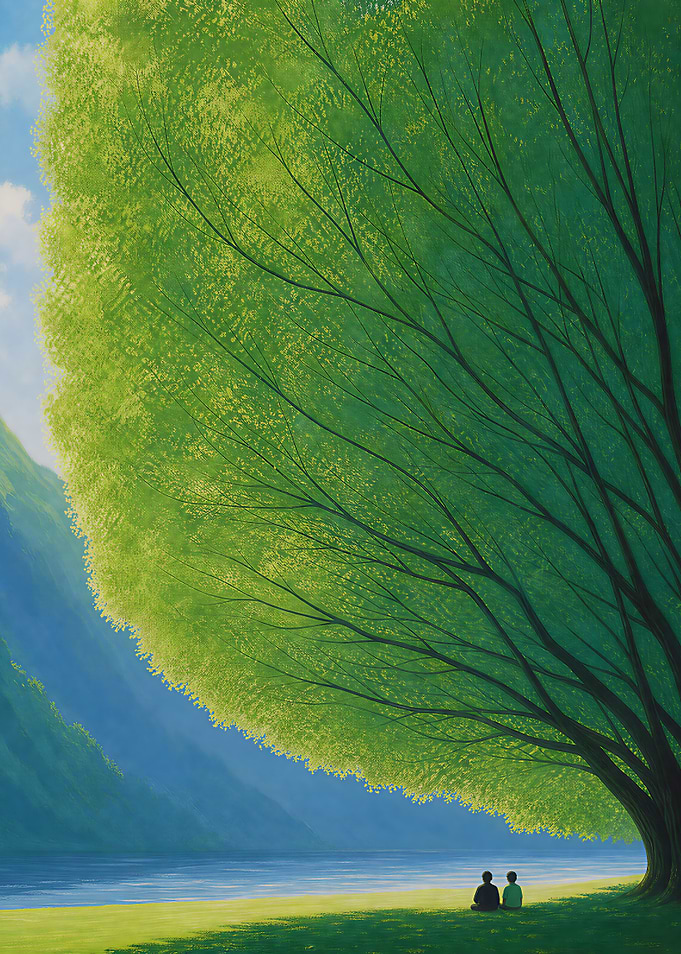 Majestic Green Tree Landscape