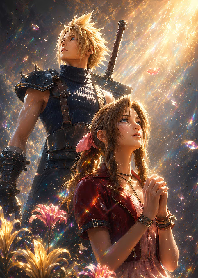 Cloud and Aerith Final Fantasy VII